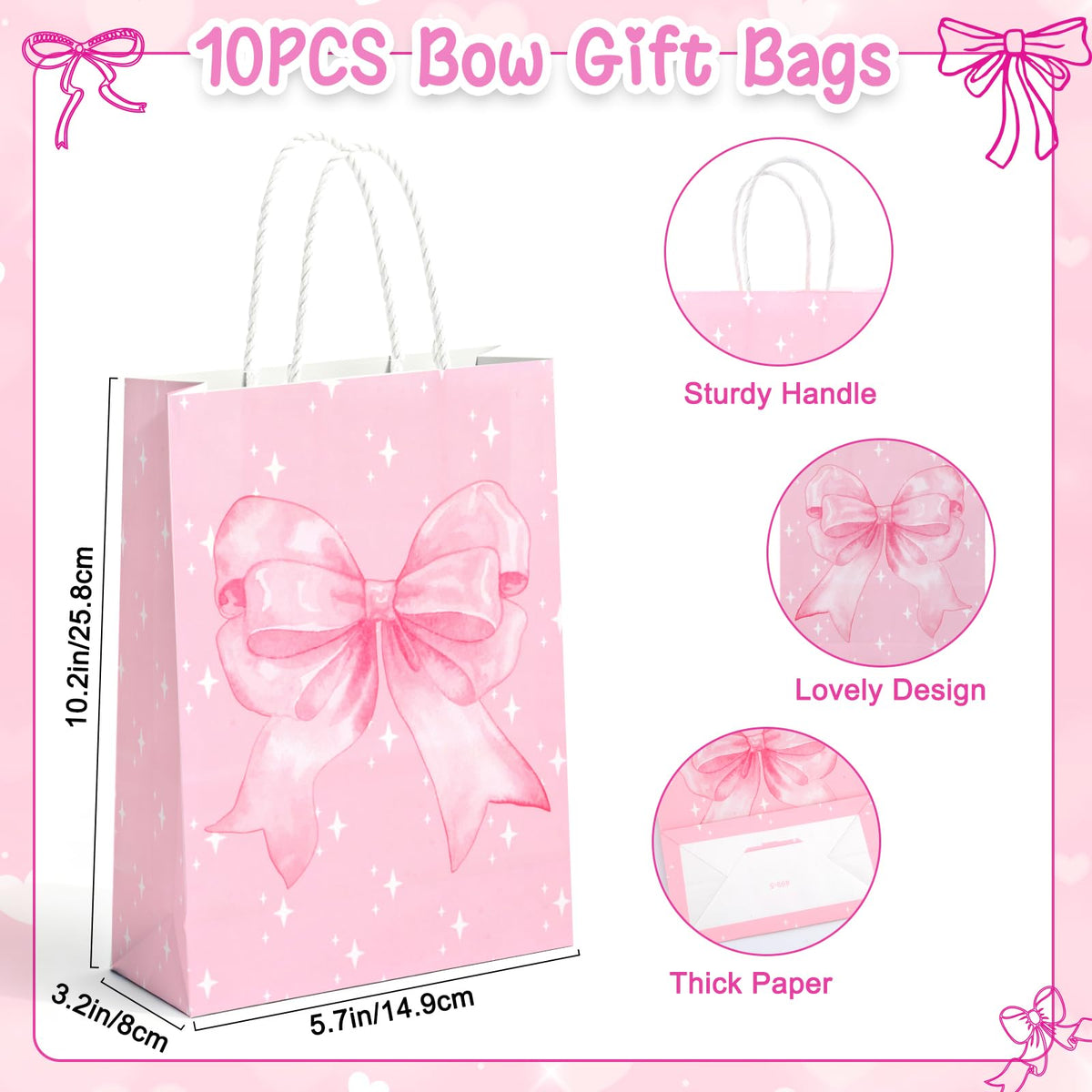 Perpetily silicone wristband with pink bow, wearable guest keepsake