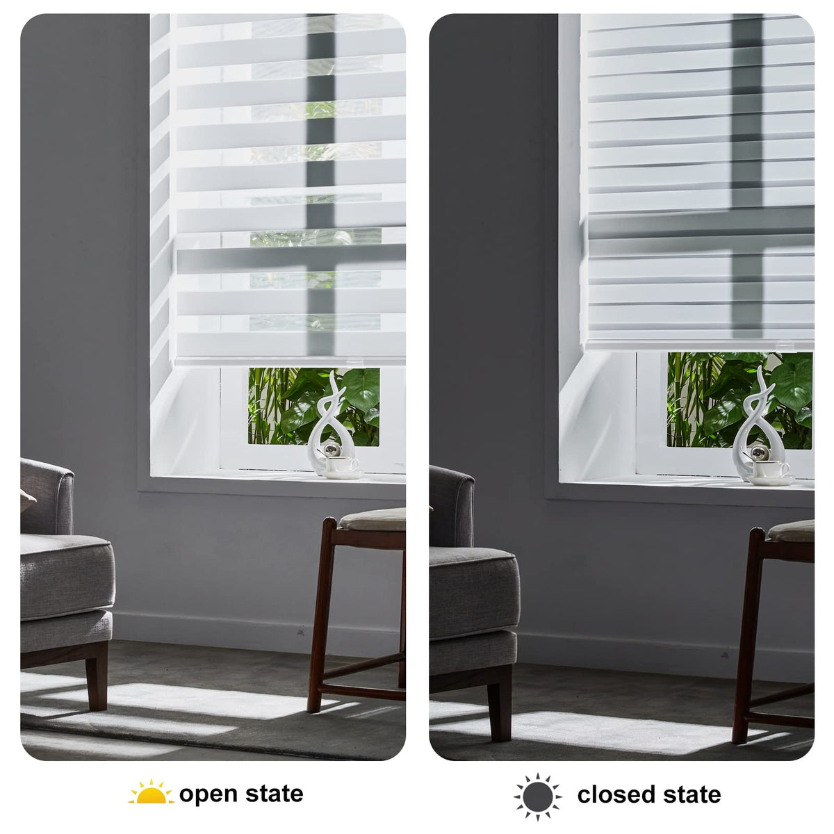 Anti-collision strip protects window frame during operation of Persilux blinds.