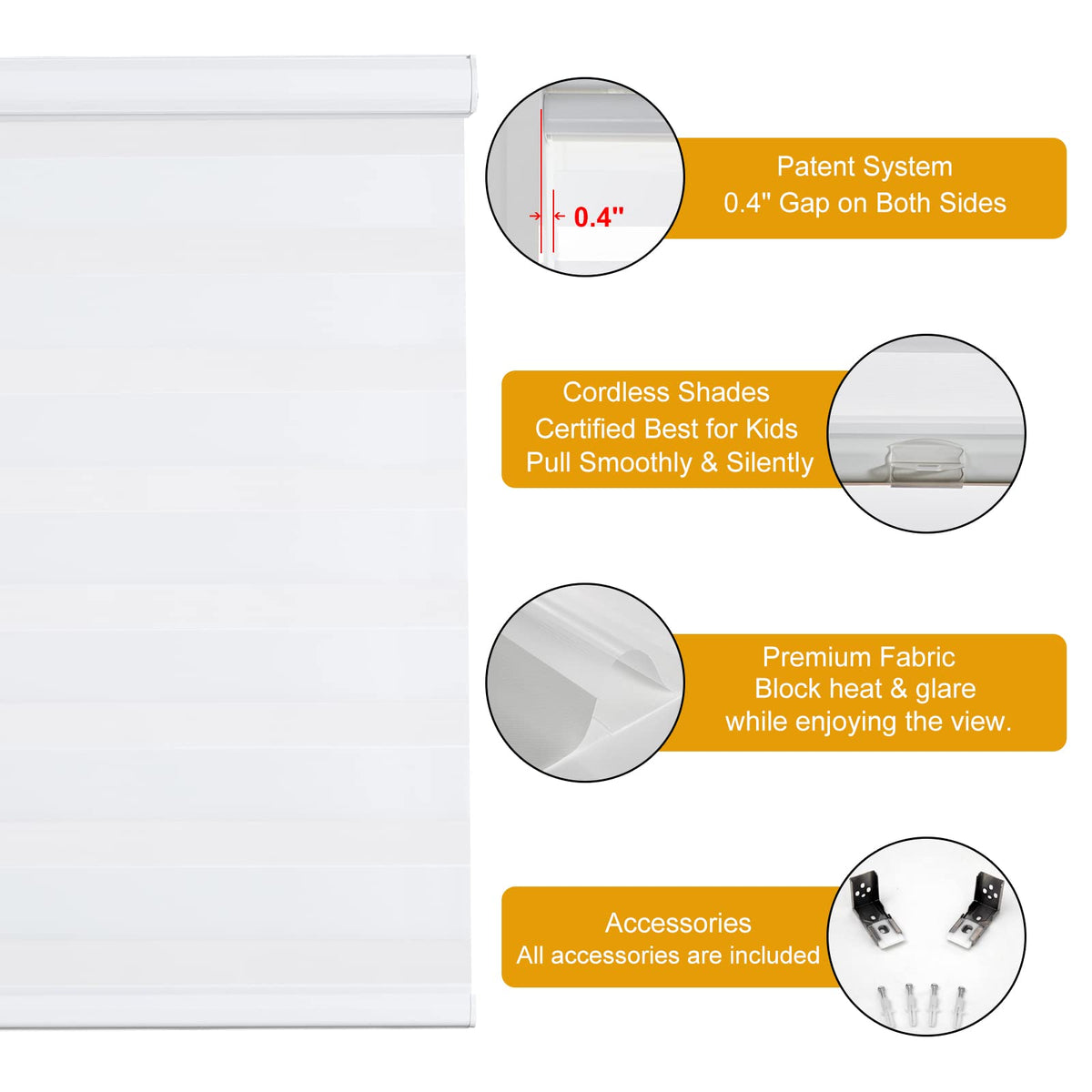 Close-up of Persilux zebra blind dual-layer fabric for day-night use