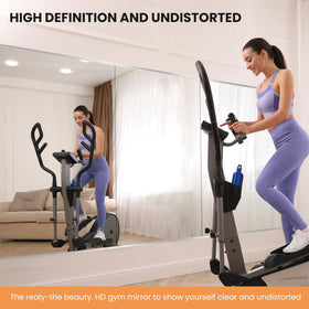 pertetey frameless tempered glass mirror clear view without distortion during exercise