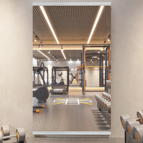 pertetey home gym mirror 48x24 shows full-body reflection for workouts and form