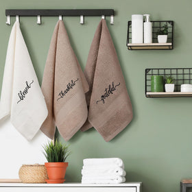 Peryiter Brown Series towels bring rustic style to kitchen and bath.