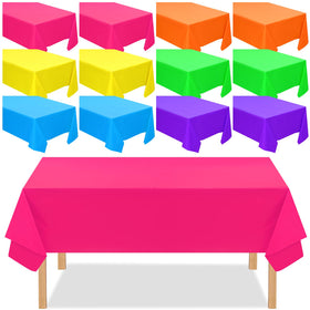 Peryiter neon blue tablecloth brightens outdoor parties and simplifies cleanup