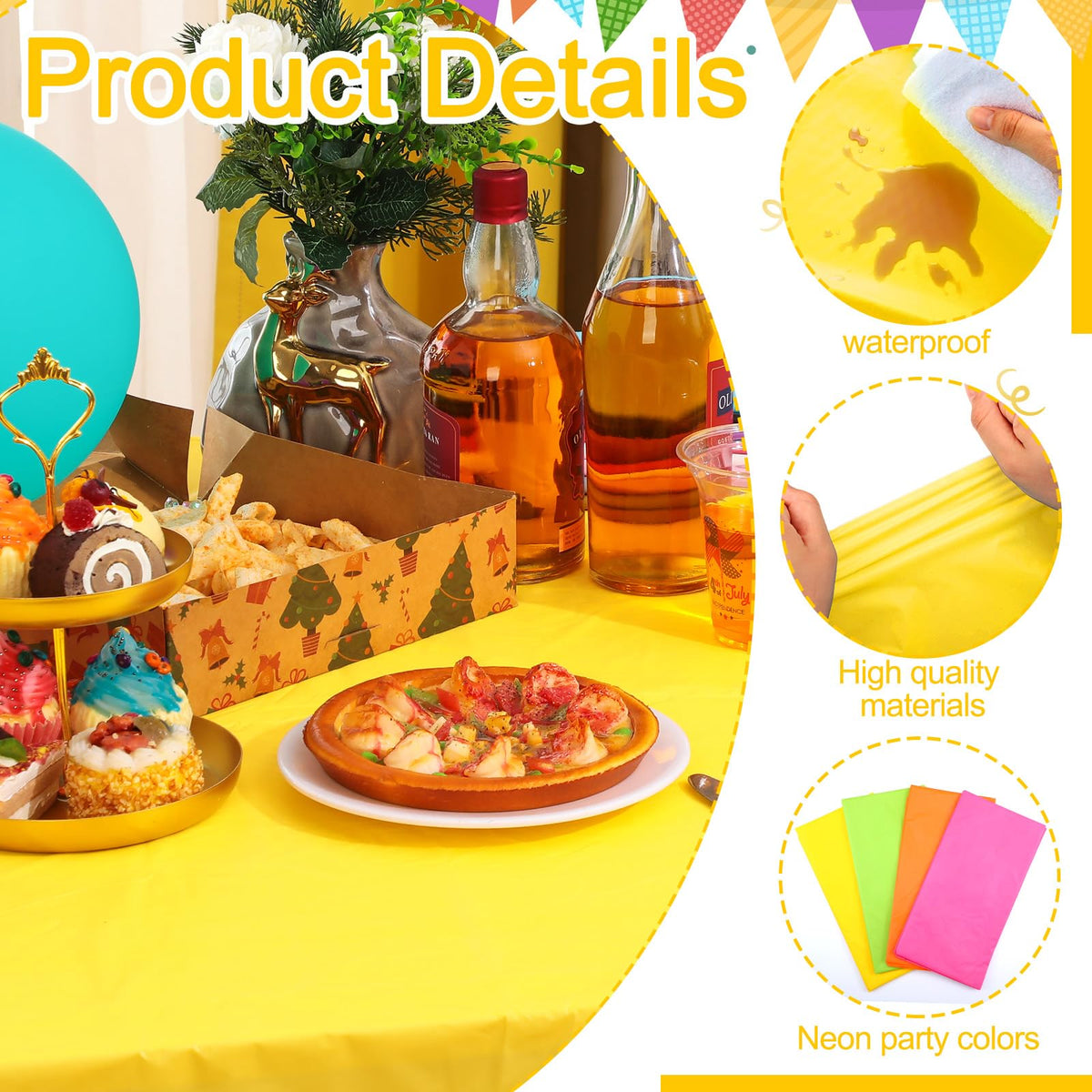 Peryiter neon pink tablecloth adds bold color to celebrations