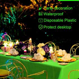 Peryiter neon purple tablecloth creates festive ambiance for gatherings