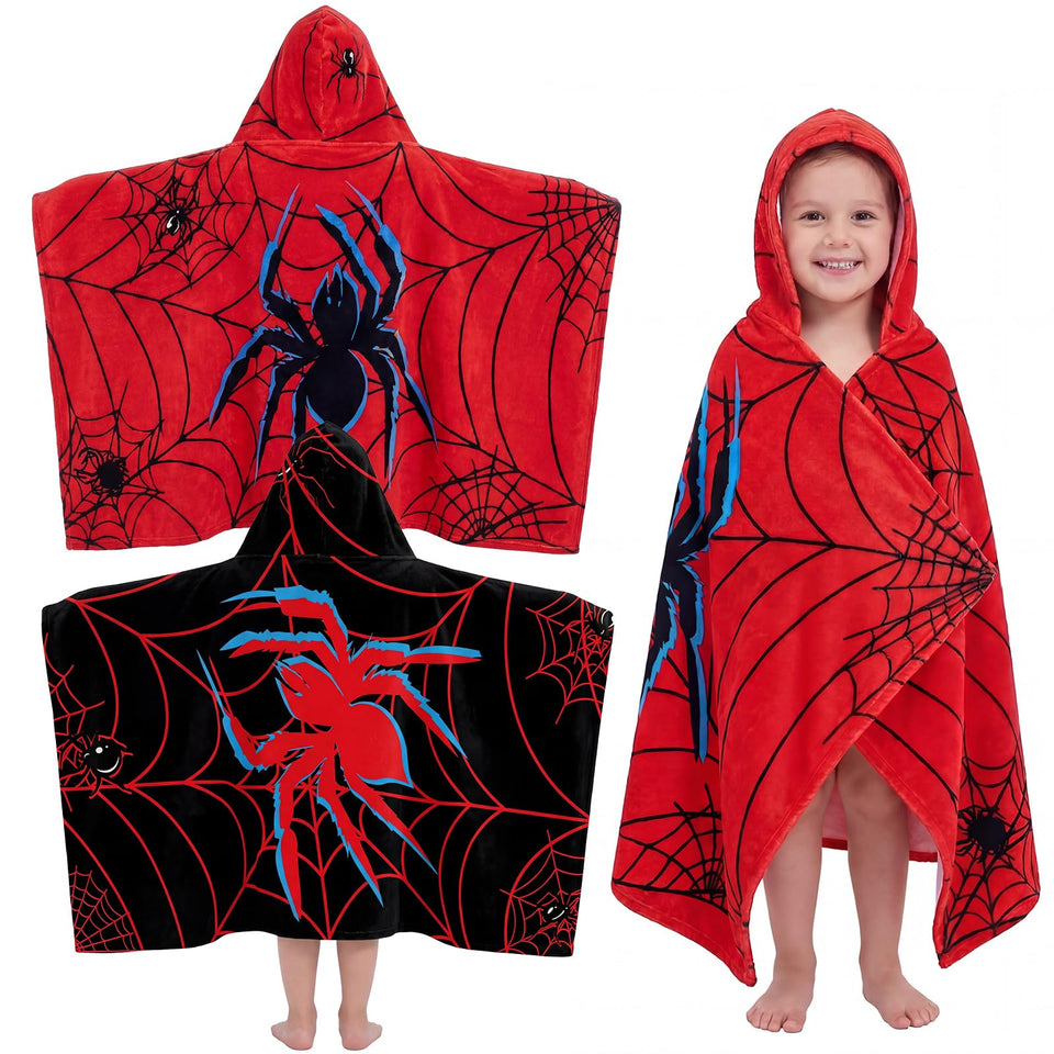 Peryiter spider hooded towel two-pack ready for beach days and poolside use