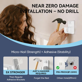 PeSenp 2.0 dual-lock bracket with micro-lockpins for added curtain mounting security.