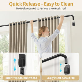 PeSenp wrap-around curtain rod blocks side light for better darkness.
