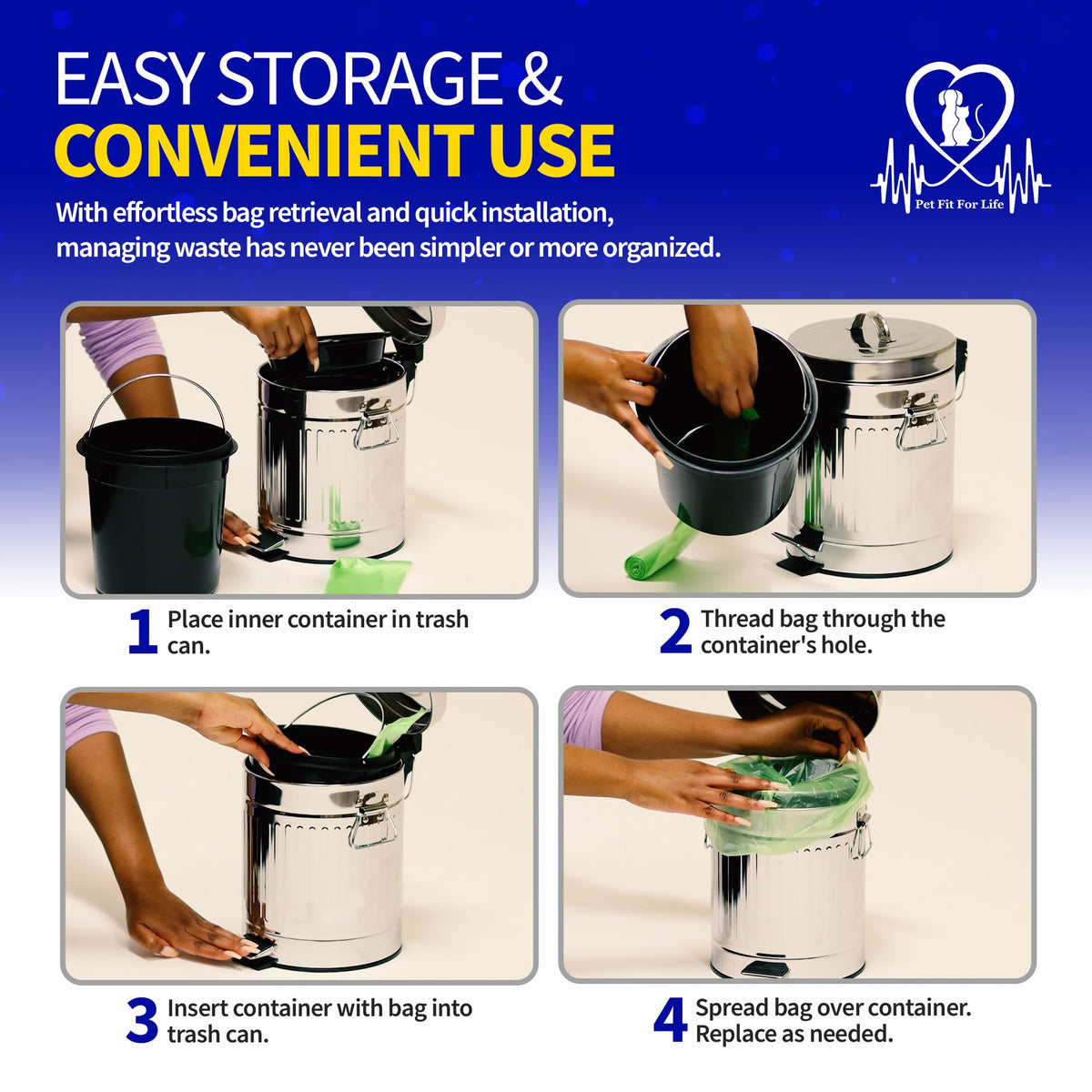 Pet Fit For Life weather-resistant outdoor bin for yards.