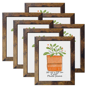 PETAFLOP 8x10 frame with woodgrain closeup for a unique wall display.