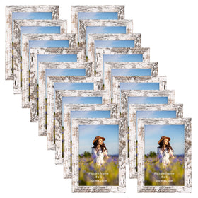 PETAFLOP 4x6 frames on a gallery wall highlight rustic charm and easy photo display.