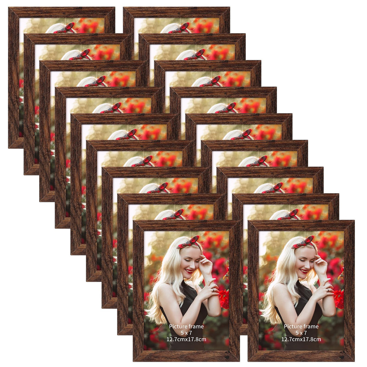PETAFLOP wooden bulk 5x7 frame set creates a cohesive gallery wall.