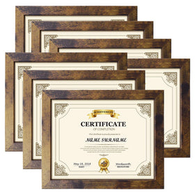 PETAFLOP wooden frame 8.5x11 with rustic finish for certificates.