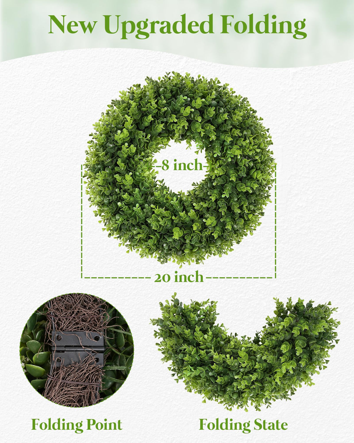 Petalyn all-season green wreath suitable for indoor and outdoor spaces