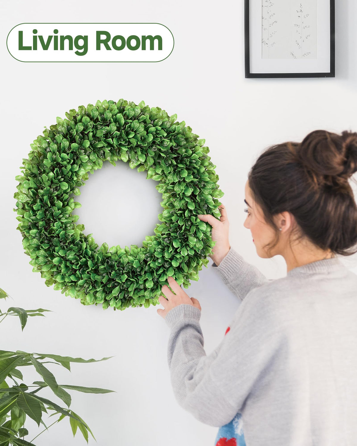 Petalyn boxwood wreath ready for DIY spring flowers