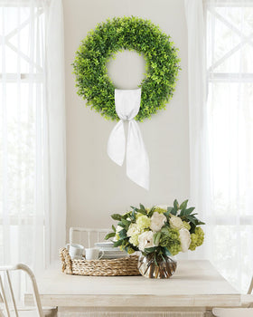 Petalyn 24-inch boxwood wreath ideal for spring and summer styling