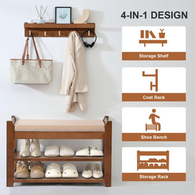 PETKABOO hall tree with shoe storage keeps footwear neatly within reach.