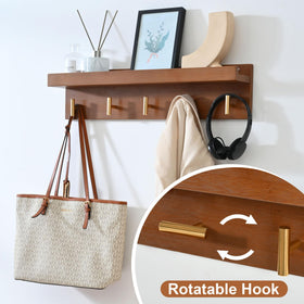 PETKABOO wall-mounted coat rack includes a shelf for decor.