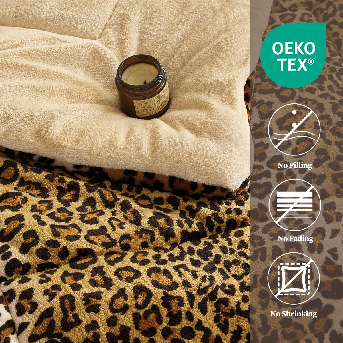 Petrichor three-piece set includes comforter and two shams for complete setup.
