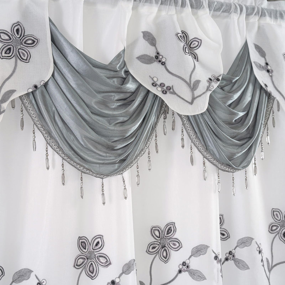 Petrichor two-panel set draped view suitable for living areas