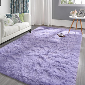 Pettop fluffy lavender area rug 3x5 ft offers cozy plush warmth in bedrooms.