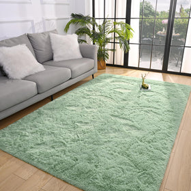 Pettop fluffy sage green area rug in kids' playroom inviting activity.
