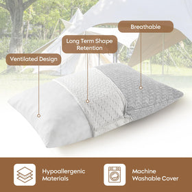 PEUJEW camping pillow breathable cover keeps you dry during outdoor trips.