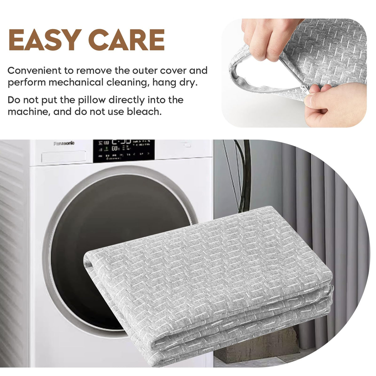 PEUJEW portable pillow with removable cover cleans easily after adventures.
