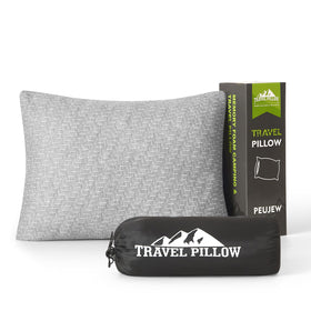 PEUJEW shredded memory foam pillow travel size offers compact comfort on the go.