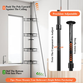 Peyulia easy-assembly no-drill setup for quick bathroom organization.