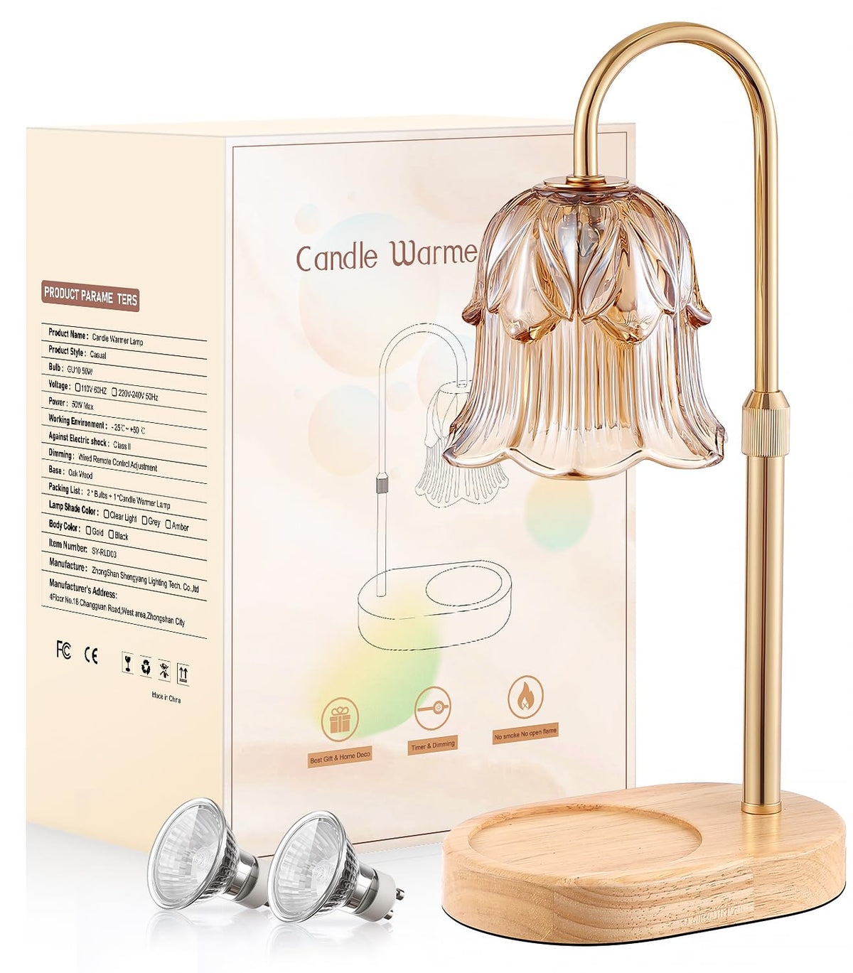 Pfxud candle warmer lamp flame-free design for safe fragrance diffusion