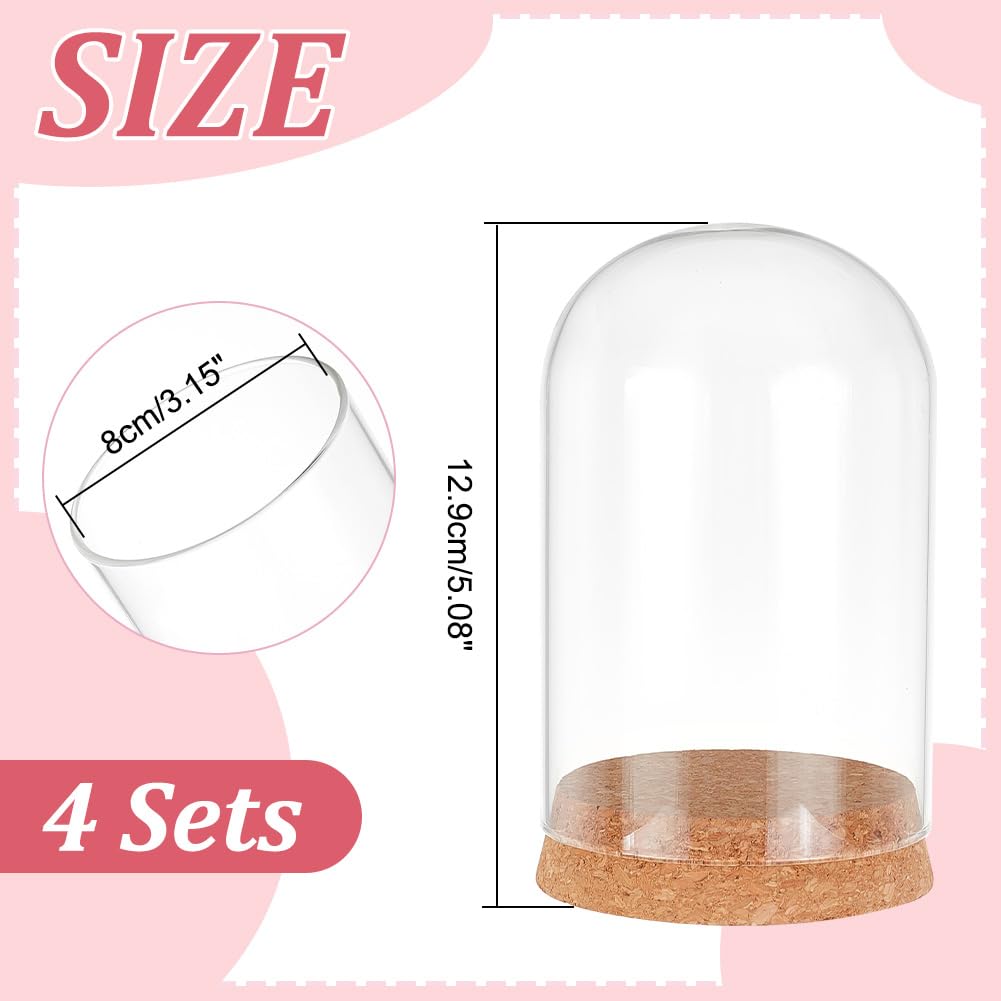 PH PandaHall clear glass dome on wood base highlights delicate collectibles.