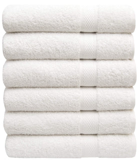 Pleasant Home bath towels six-pack, 24x50 inches, ultra-soft and highly absorbent.