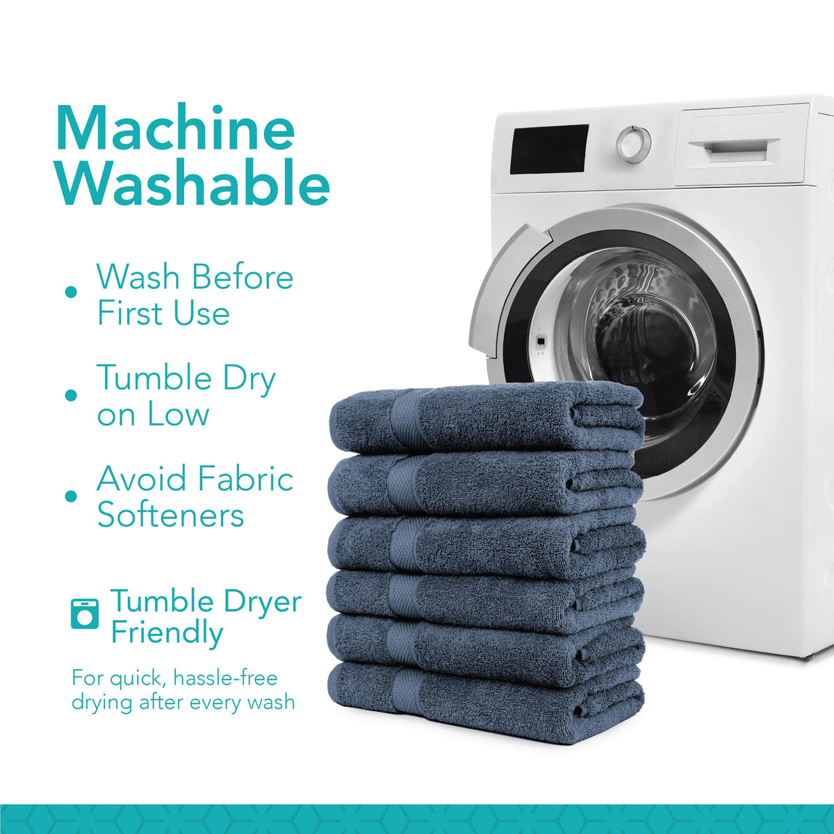 PH Pleasant Home navy towels spread for poolside or spa ambiance.