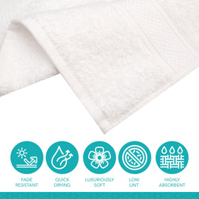 Pleasant Home white towels in bulk pack, ideal for gym, spa, and pool areas.