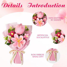 Phaicoilo pink crochet leaves, durable decorative foliage detail