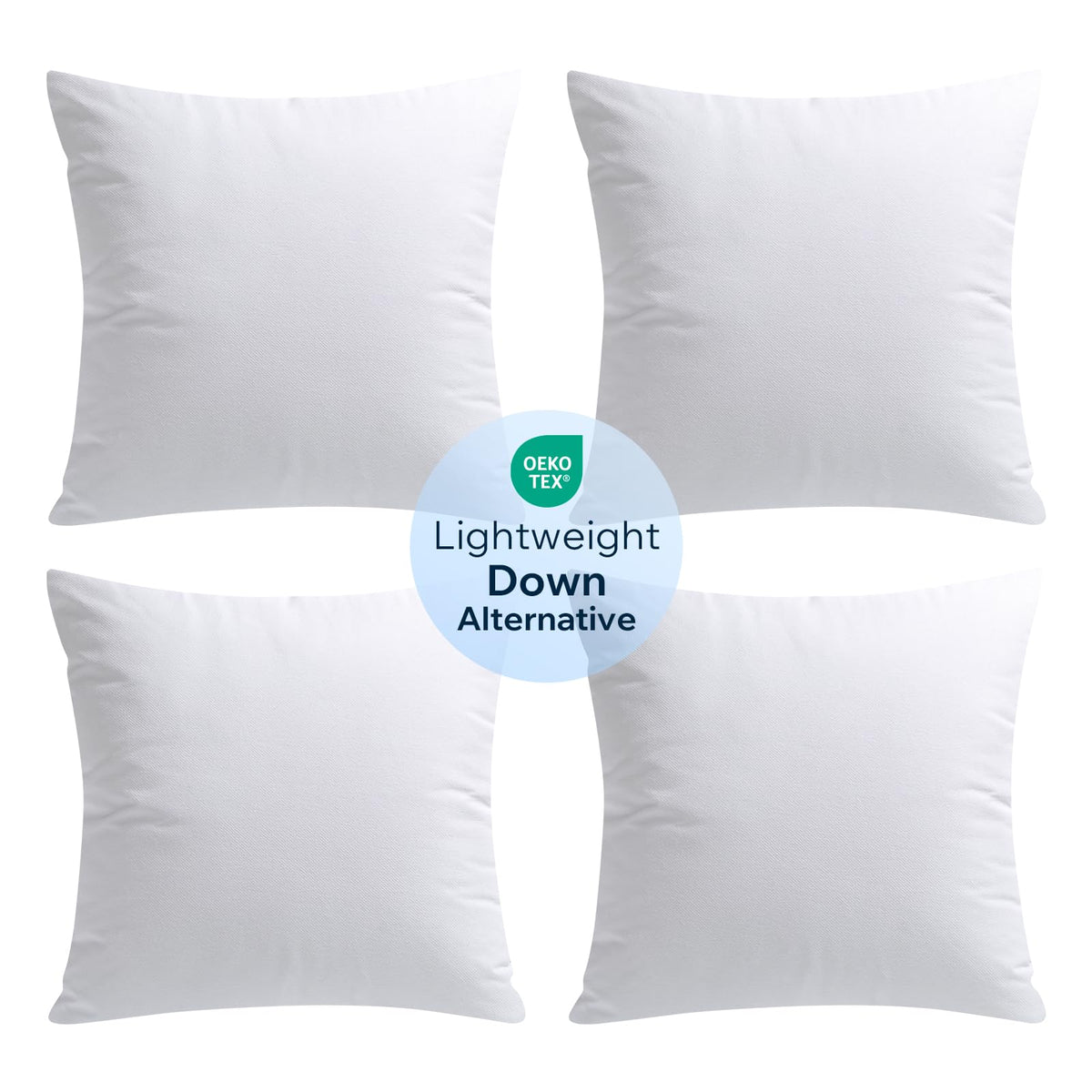Phantoscope 18x18 pillow inserts set of 4 displayed for versatile home styling.