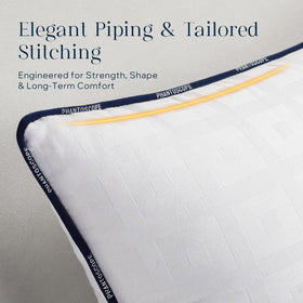 Phantoscope pillow insert showcasing delicate piping edge for a refined, neat finish.