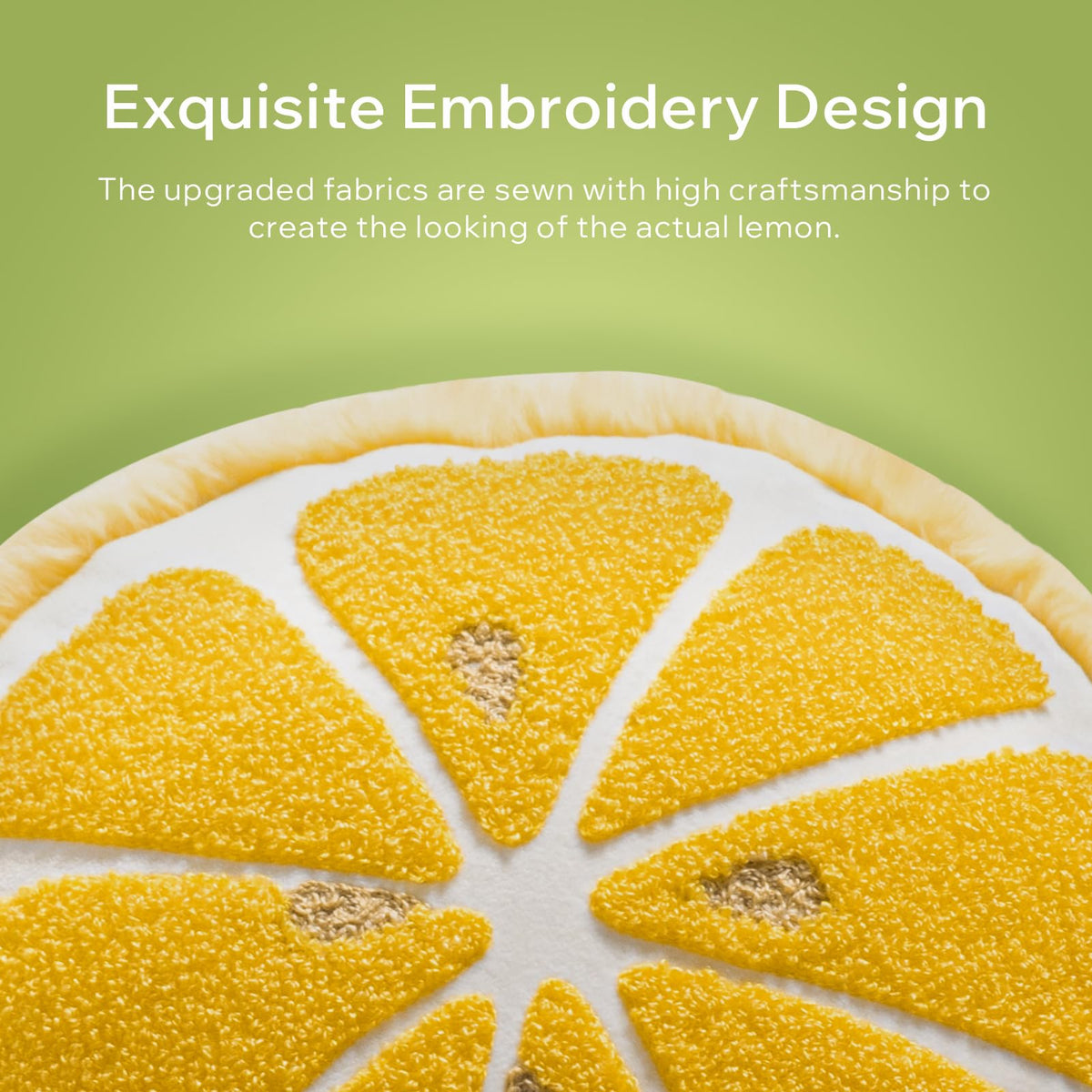 Phantoscope Lemon Shaped Throw Pillow brightens a living room setup.