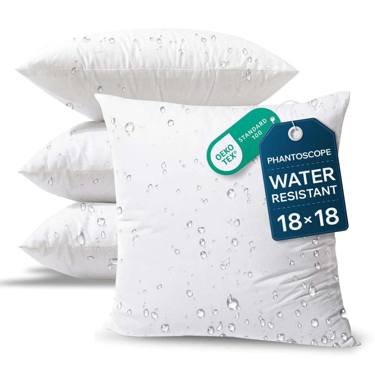 Phantoscope outdoor pillow insert 18x18, ideal for weatherproof patio cushions.