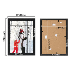 PHAREGE 5x7 frame with MDF wood grain detail for modern minimalist decor.