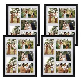 PHAREGE four-pack black collage frame for 4x6 photos on the wall.