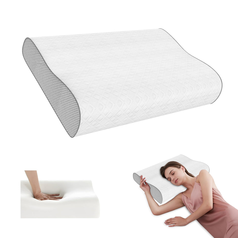 Phent zari cervical pillow memory foam closeup highlighting neck support and comfort.