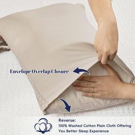 PHF 2-pack waffle pillowcases oatmeal product bundle for quick refreshes
