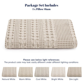 PHF bedroom setup shot with oatmeal pillowcase suggests versatile home décor