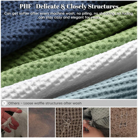 PHF blanket machine washable care label indicating easy cleaning.