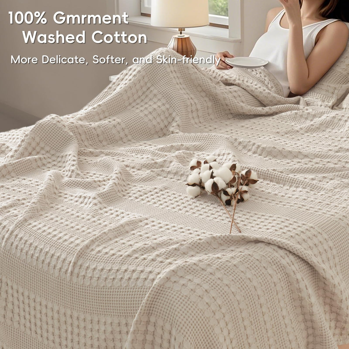 PHF waffle weave close-up showing textured texture for breathable comfort