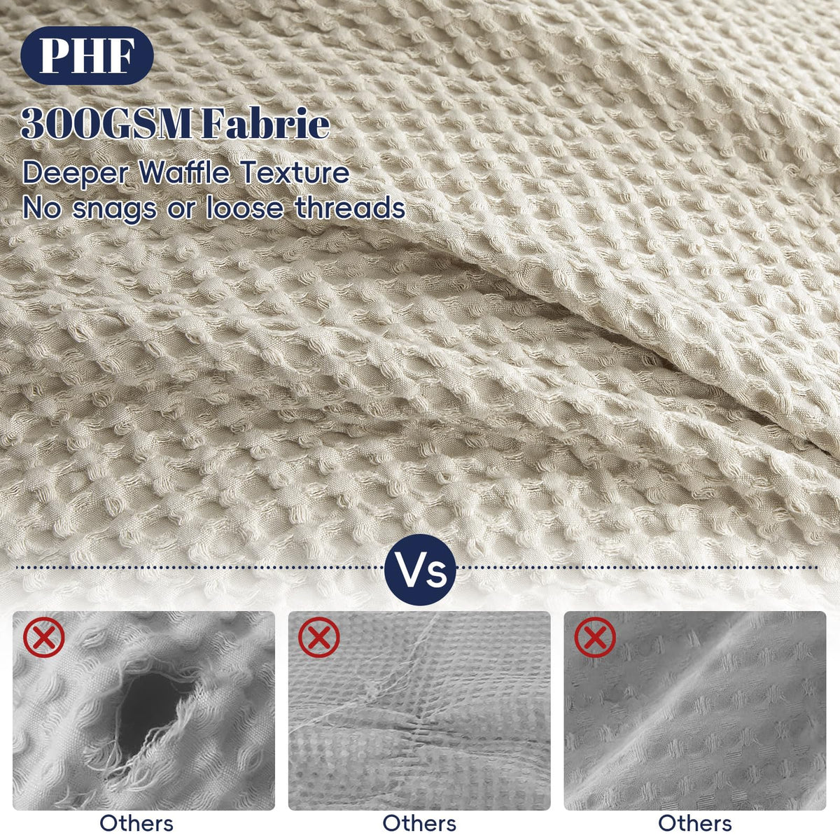 PHF eight secure ties for snug duvet fit and neat bed