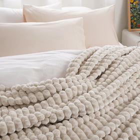 PHF luxury soft fleece blanket king size folded for cozy warmth.
