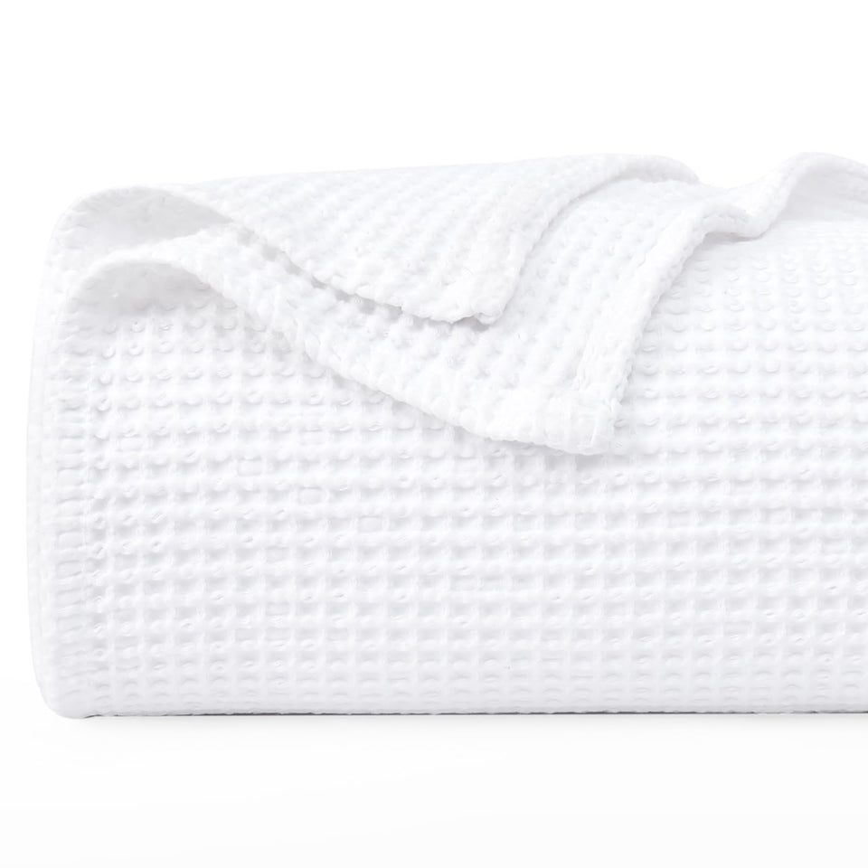 PHF pre-washed cotton blanket twin fold shows soft, cozy texture.